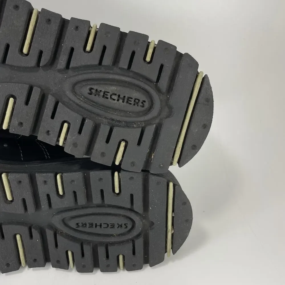Skechers Sandals Womens Size 7 Vintage Black Sporty Y2K Thick Sole Slides